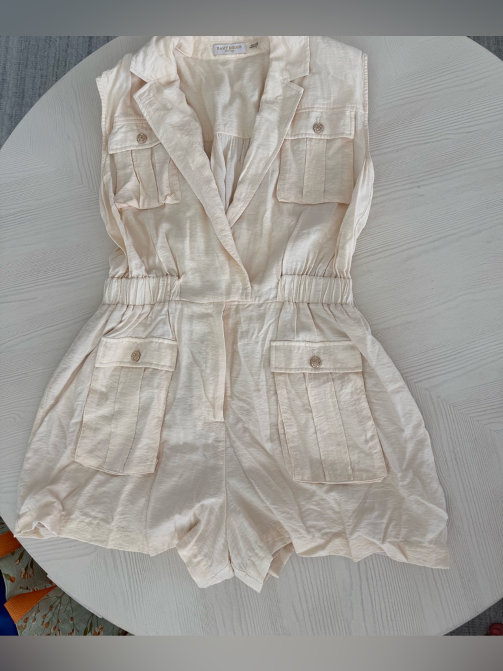 EUC Ramy Brook Ivory Collared Romper